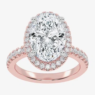 Modern Bride (g-h / Vs2-si1) Womens 3 1/2 Ct. T.w Lab Grown White Diamond 14k White Gold Side Stone Halo Engageme