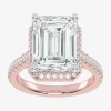 Modern Bride (g-h / Vs2-si1) Womens 3 1/2 Ct. T.w Lab Grown White Diamond 14k White Gold Side Stone Halo Engageme In Pink