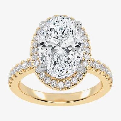 Modern Bride (g-h / Vs2-si1) Womens 3 1/2 Ct. T.w Lab Grown White Diamond 14k White Gold Side Stone Halo Engageme