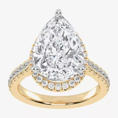 Modern Bride (g-h / Vs2-si1) Womens 3 1/2 Ct. T.w Lab Grown White Diamond 14k White Gold Side Stone Halo Engageme