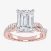 Modern Bride (g-h / Vs2-si1) Womens 3 1/3 Ct. T.w. Lab Grown White Diamond 14k Gold Side Stone Engagement Ring In Pink