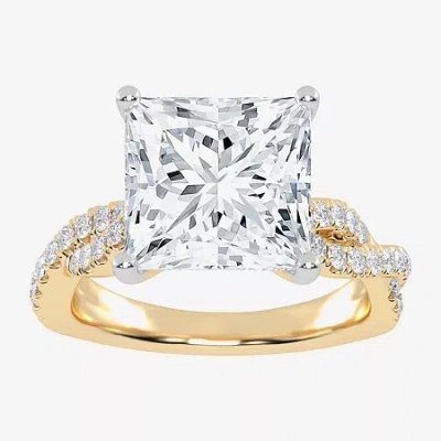 Modern Bride (g-h / Vs2-si1) Womens 3 1/3 Ct. T.w. Lab Grown White Diamond 14k Gold Side Stone Engagement Ring In Yellow