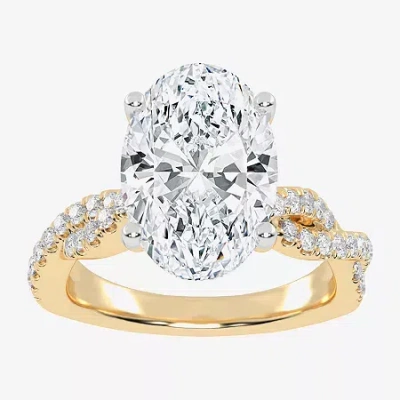 Modern Bride (g-h / Vs2-si1) Womens 3 1/3 Ct. T.w. Lab Grown White Diamond 14k Gold Side Stone Engagement Ring In Yellow