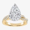 Modern Bride (g-h / Vs2-si1) Womens 3 1/3 Ct. T.w. Lab Grown White Diamond 14k Gold Side Stone Engagement Ring In Yellow