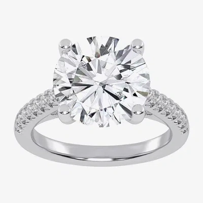 Modern Bride (g-h / Vs2-si1) Womens 3 1/3 Ct. T.w. Lab Grown White Diamond 14k White Gold Round Side Stone Engage In Silver