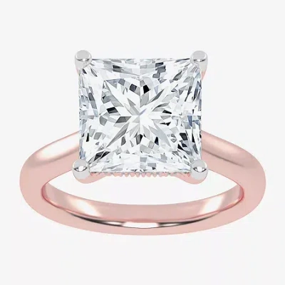 Modern Bride (g-h / Vs2-si1) Womens 3 1/5 Ct. T.w. Lab Grown White Diamond 14k Rose Gold Solitaire Engagement Rin In Pink