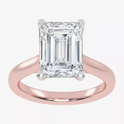Modern Bride (g-h / Vs2-si1) Womens 3 1/5 Ct. T.w. Lab Grown White Diamond 14k Rose Gold Solitaire Engagement Rin In Pink