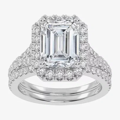 Modern Bride (g-h / Vs2-si1) Womens 3 3/4 Ct. T.w. Lab Grown White Diamond 14k Rose Gold Side Stone Halo Bridal S