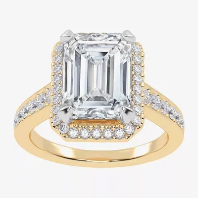 Modern Bride (g-h / Vs2-si1) Womens 4 1/2 Ct. T.w. Lab Grown White Diamond 14k Gold Side Stone Halo Engagement Ri