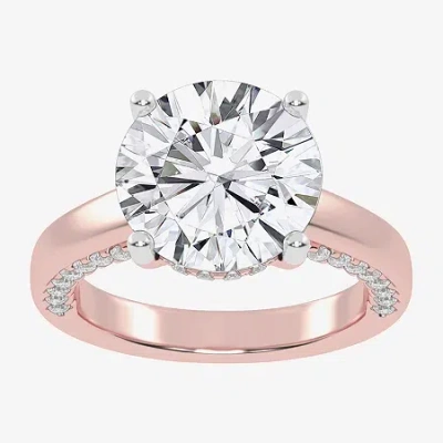 Modern Bride (g-h / Vs2-si1) Womens 4 1/2 Ct. T.w. Lab Grown White Diamond 14k Rose Gold Solitaire Engagement Rin In Pink