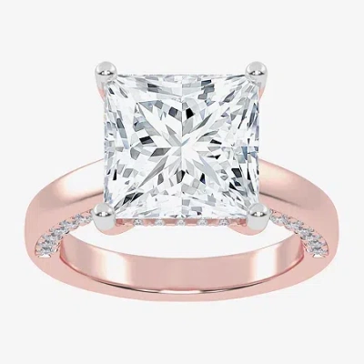 Modern Bride (g-h / Vs2-si1) Womens 4 1/2 Ct. T.w. Lab Grown White Diamond 14k Rose Gold Solitaire Engagement Rin In Pink