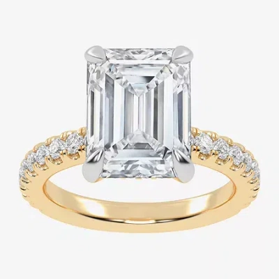 Modern Bride (g-h / Vs2-si1) Womens 4 1/2 Ct. T.w. Lab Grown White Diamond 14k White Gold Side Stone Engagement R In Yellow