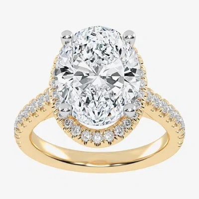 Modern Bride (g-h / Vs2-si1) Womens 4 1/2 Ct. T.w. Lab Grown White Diamond 14k White Gold Side Stone Halo Engagem