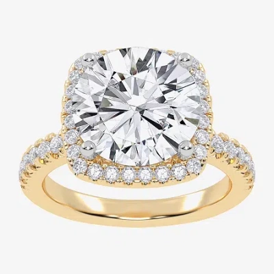 Modern Bride (g-h / Vs2-si1) Womens 4 1/2 Ct. T.w. Lab Grown White Diamond 14k White Gold Side Stone Halo Engagem