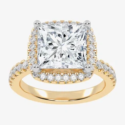 Modern Bride (g-h / Vs2-si1) Womens 4 1/2 Ct. T.w. Lab Grown White Diamond 14k White Gold Side Stone Halo Engagem