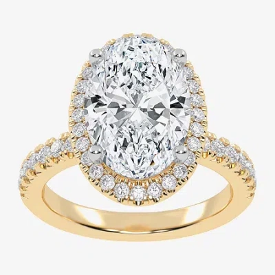 Modern Bride (g-h / Vs2-si1) Womens 4 1/2 Ct. T.w. Lab Grown White Diamond 14k White Gold Side Stone Halo Engagem