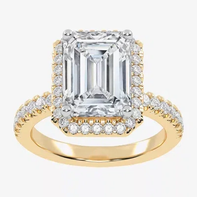 Modern Bride (g-h / Vs2-si1) Womens 4 1/2 Ct. T.w. Lab Grown White Diamond 14k White Gold Side Stone Halo Engagem