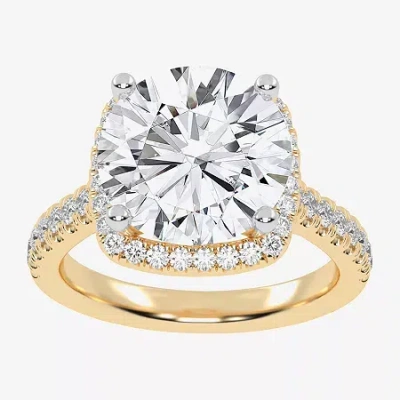 Modern Bride (g-h / Vs2-si1) Womens 4 1/2 Ct. T.w. Lab Grown White Diamond 14k White Gold Side Stone Halo Engagem
