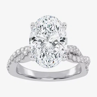 Modern Bride (g-h / Vs2-si1) Womens 4 1/3 Ct. T.w. Lab Grown White Diamond 14k Gold Side Stone Engagement Ring