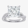 Modern Bride (g-h / Vs2-si1) Womens 4 1/3 Ct. T.w. Lab Grown White Diamond 14k Gold Side Stone Engagement Ring In Silver
