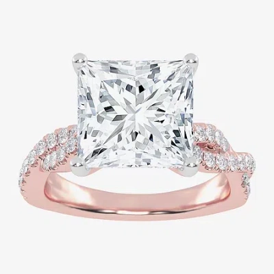 Modern Bride (g-h / Vs2-si1) Womens 4 1/3 Ct. T.w. Lab Grown White Diamond 14k Gold Side Stone Engagement Ring In Pink