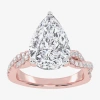 Modern Bride (g-h / Vs2-si1) Womens 4 1/3 Ct. T.w. Lab Grown White Diamond 14k Gold Side Stone Engagement Ring In Pink