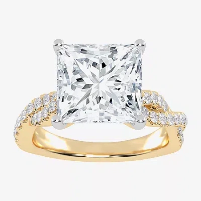 Modern Bride (g-h / Vs2-si1) Womens 4 1/3 Ct. T.w. Lab Grown White Diamond 14k Gold Side Stone Engagement Ring In Yellow