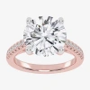 Modern Bride (g-h / Vs2-si1) Womens 4 1/3 Ct. T.w. Lab Grown White Diamond 14k White Gold Round Side Stone Engage In Pink