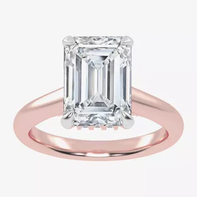 Modern Bride (g-h / Vs2-si1) Womens 4 1/4 Ct. T.w. Lab Grown White Diamond 14k Rose Gold Solitaire Engagement Rin In Pink