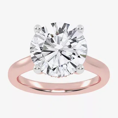 Modern Bride (g-h / Vs2-si1) Womens 4 1/5 Ct. T.w. Lab Grown White Diamond 14k Rose Gold Solitaire Engagement Rin