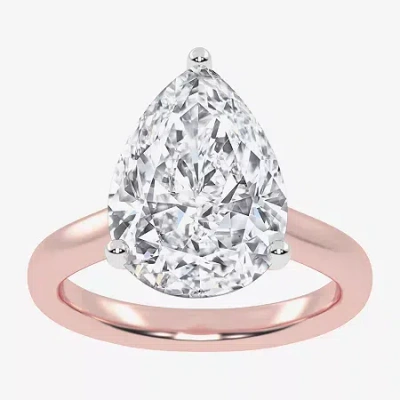 Modern Bride (g-h / Vs2-si1) Womens 4 1/5 Ct. T.w. Lab Grown White Diamond 14k Rose Gold Solitaire Engagement Rin In Pink