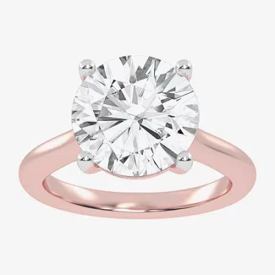 Modern Bride (g-h / Vs2-si1) Womens 4 Ct. T.w. Lab Grown White Diamond 14k Rose Gold Solitaire Engagement Ring In Pink