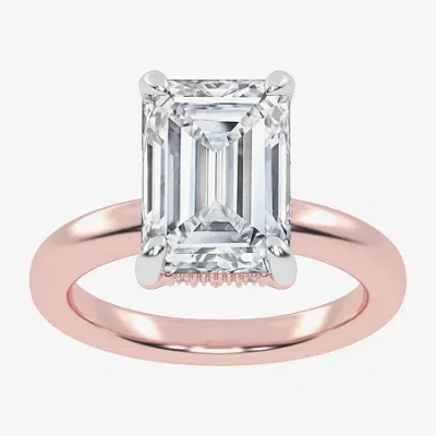 Modern Bride (g-h / Vs2-si1) Womens 4 Ct. T.w. Lab Grown White Diamond 14k Rose Gold Solitaire Engagement Ring In Pink