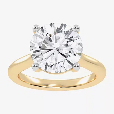Modern Bride (g-h / Vs2-si1) Womens 4 Ct. T.w. Lab Grown White Diamond 14k Rose Gold Solitaire Engagement Ring In Yellow