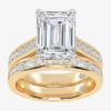 Modern Bride (g-h / Vs2-si1) Womens 4 Ct. T.w. Lab Grown White Diamond 14k White Gold Side Stone Bridal Set In Gold