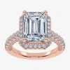 Modern Bride (g-h / Vs2-si1) Womens 4 Ct. T.w. Lab Grown White Diamond 14k White Gold Side Stone Halo Engagement  In Gold