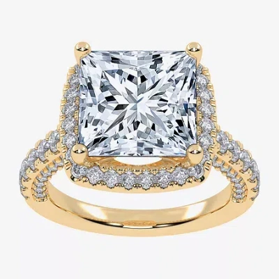 Modern Bride (g-h / Vs2-si1) Womens 4 Ct. T.w. Lab Grown White Diamond 14k White Gold Side Stone Halo Engagement 