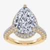 Modern Bride (g-h / Vs2-si1) Womens 4 Ct. T.w. Lab Grown White Diamond 14k White Gold Side Stone Halo Engagement  In Gold