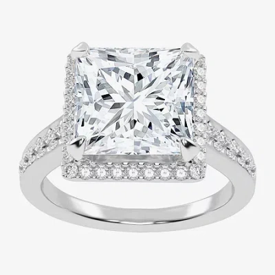 Modern Bride (g-h / Vs2-si1) Womens 5 1/2 Ct. T.w. Lab Grown White Diamond 14k Gold Side Stone Halo Engagement Ri