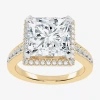 Modern Bride (g-h / Vs2-si1) Womens 5 1/2 Ct. T.w. Lab Grown White Diamond 14k Gold Side Stone Halo Engagement Ri In Gold