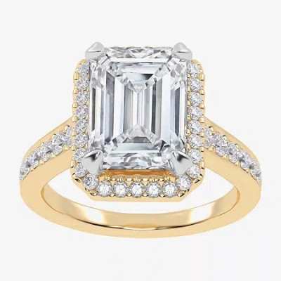 Modern Bride (g-h / Vs2-si1) Womens 5 1/2 Ct. T.w. Lab Grown White Diamond 14k Gold Side Stone Halo Engagement Ri