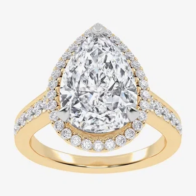 Modern Bride (g-h / Vs2-si1) Womens 5 1/2 Ct. T.w. Lab Grown White Diamond 14k Gold Side Stone Halo Engagement Ri
