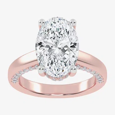 Modern Bride (g-h / Vs2-si1) Womens 5 1/2 Ct. T.w. Lab Grown White Diamond 14k Rose Gold Solitaire Engagement Rin In Pink