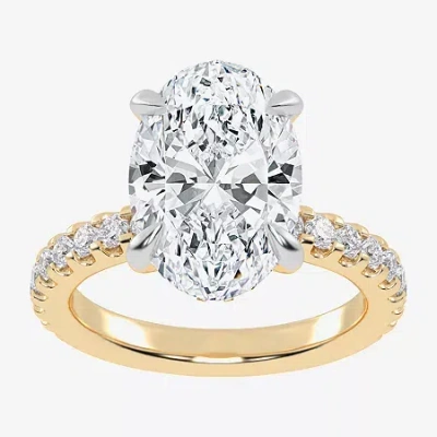 Modern Bride (g-h / Vs2-si1) Womens 5 1/2 Ct. T.w. Lab Grown White Diamond 14k White Gold Oval Side Stone Engagem
