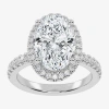 Modern Bride (g-h / Vs2-si1) Womens 5 1/2 Ct. T.w. Lab Grown White Diamond 14k White Gold Side Stone Halo Engagem In White