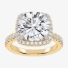 Modern Bride (g-h / Vs2-si1) Womens 5 1/2 Ct. T.w. Lab Grown White Diamond 14k White Gold Side Stone Halo Engagem In Gold