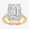 Modern Bride (g-h / Vs2-si1) Womens 5 1/2 Ct. T.w. Lab Grown White Diamond 14k White Gold Side Stone Halo Engagem In Yellow