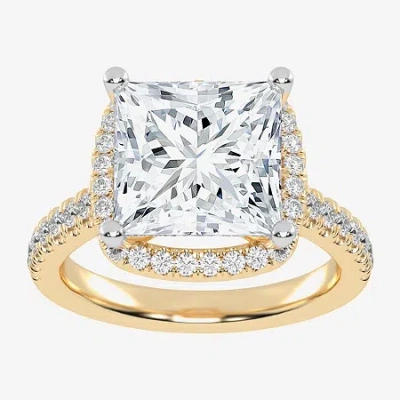 Modern Bride (g-h / Vs2-si1) Womens 5 1/2 Ct. T.w. Lab Grown White Diamond 14k White Gold Side Stone Halo Engagem