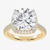 Modern Bride (g-h / Vs2-si1) Womens 5 1/2 Ct. T.w. Lab Grown White Diamond 14k White Gold Side Stone Halo Engagem In Gold