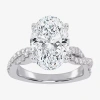 Modern Bride (g-h / Vs2-si1) Womens 5 1/3 Ct. T.w. Lab Grown White Diamond 14k Gold Side Stone Engagement Ring In Silver
